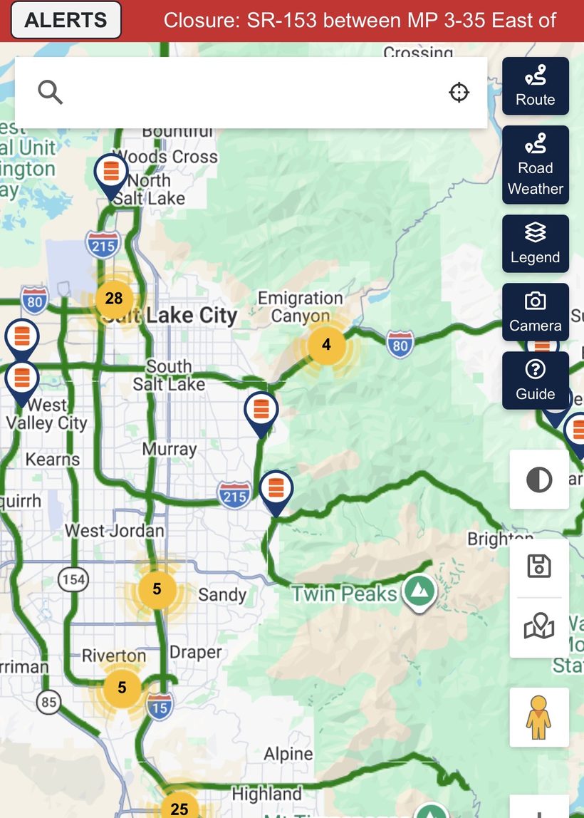 犹他 Salt Lake County 实时路况地图预览
